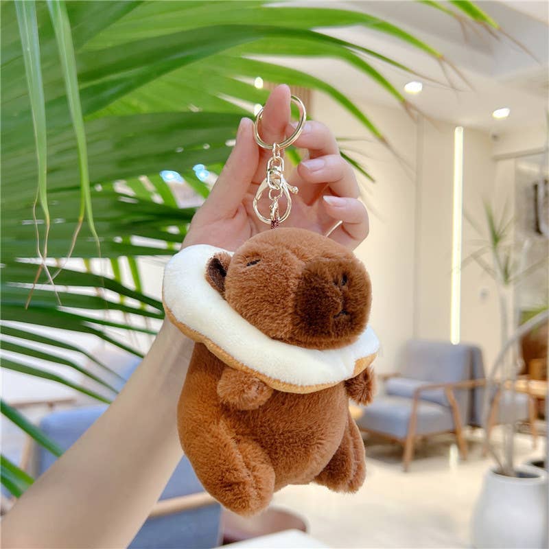 Cute Capybara Plush Keychain Bag Charm