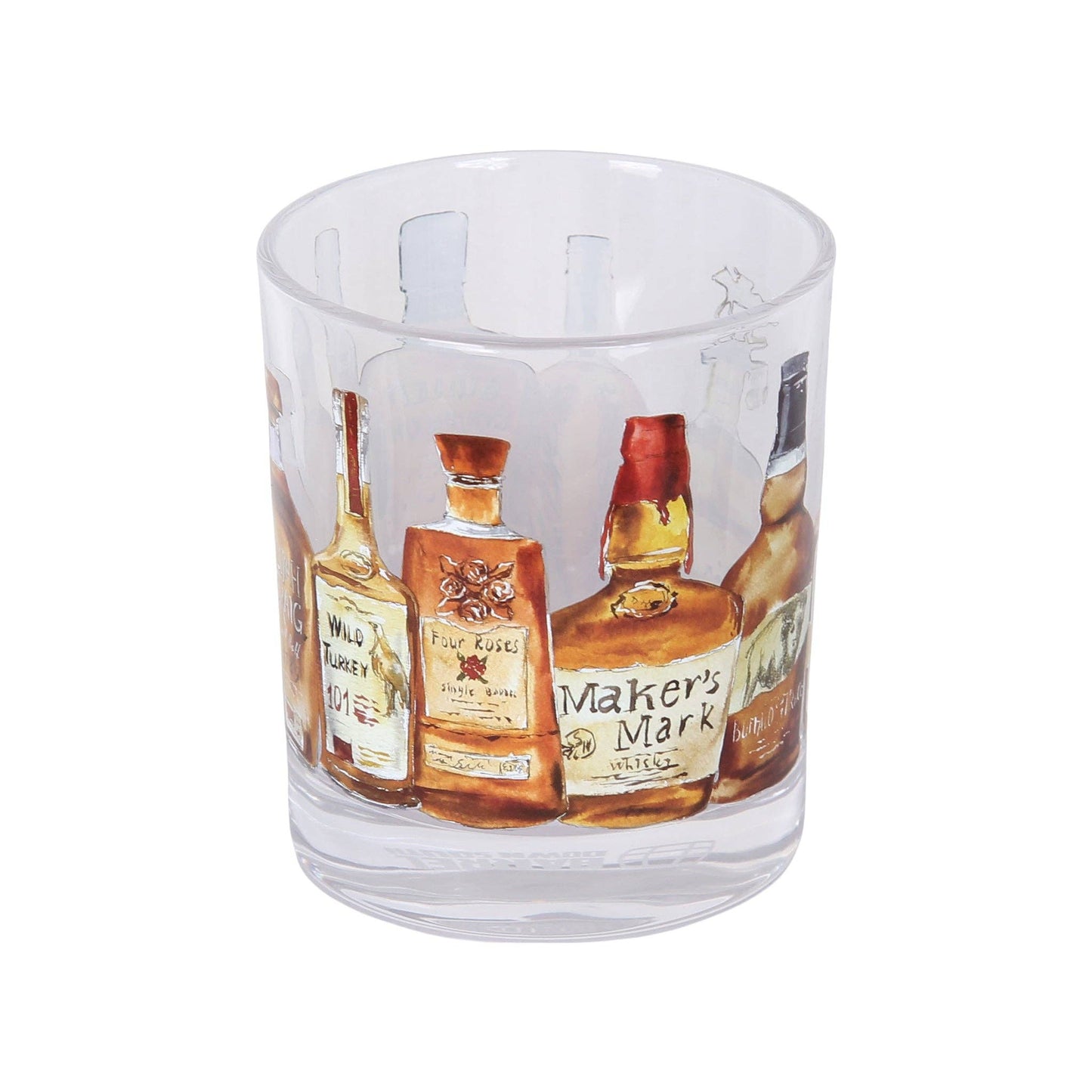 Bourbon Bottles Wrapped Rocks Glass