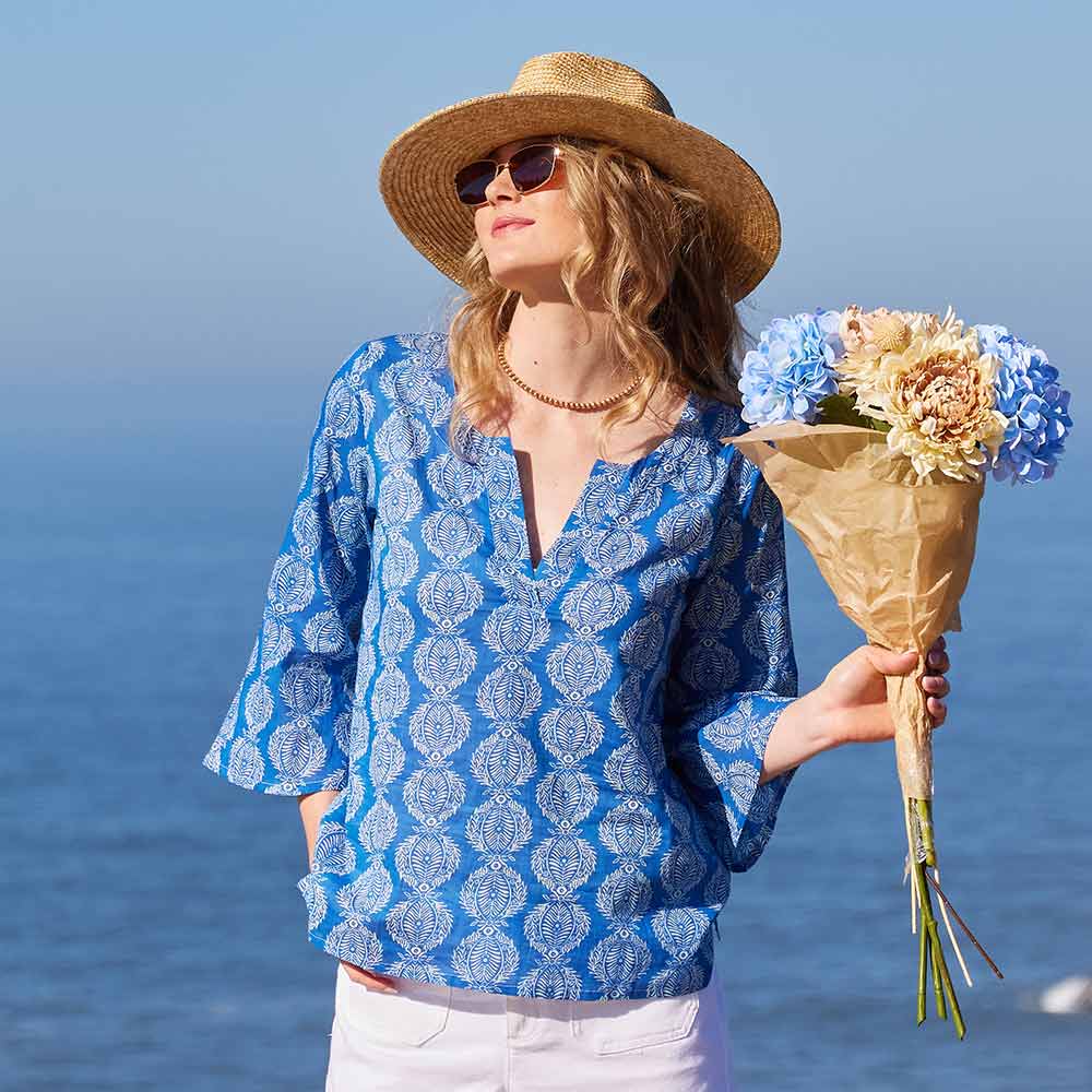 Harper Navy Blue Cotton Kurta Tunic