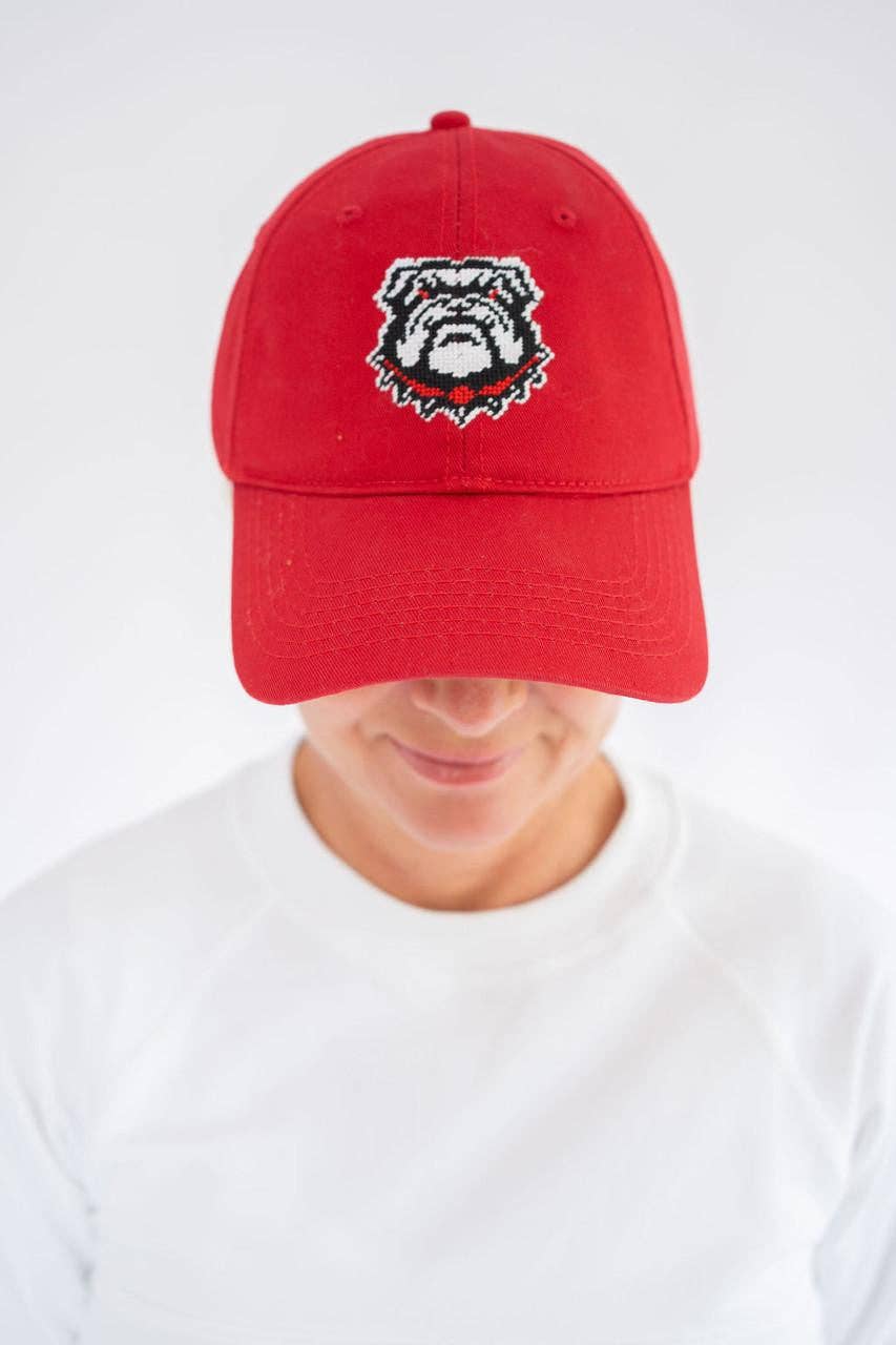 Needlepoint Baseball Hat Bulldog