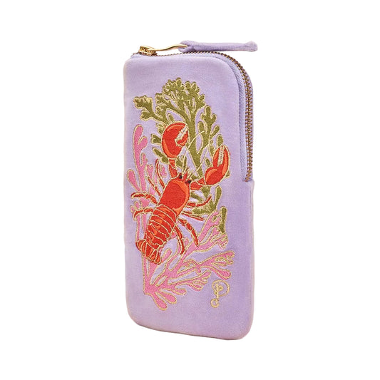 Lobster Buddies Embroidered Sunglasses Pouch