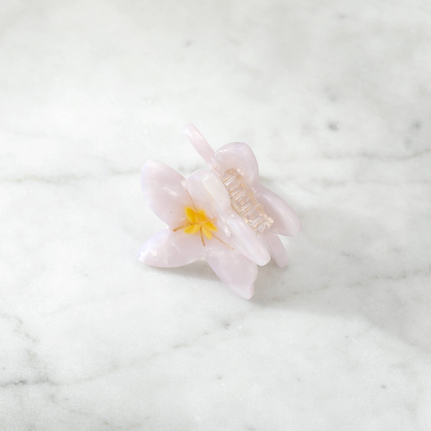 Eco-Friendly Plumeria Frangipani Hair Clip Claw, White