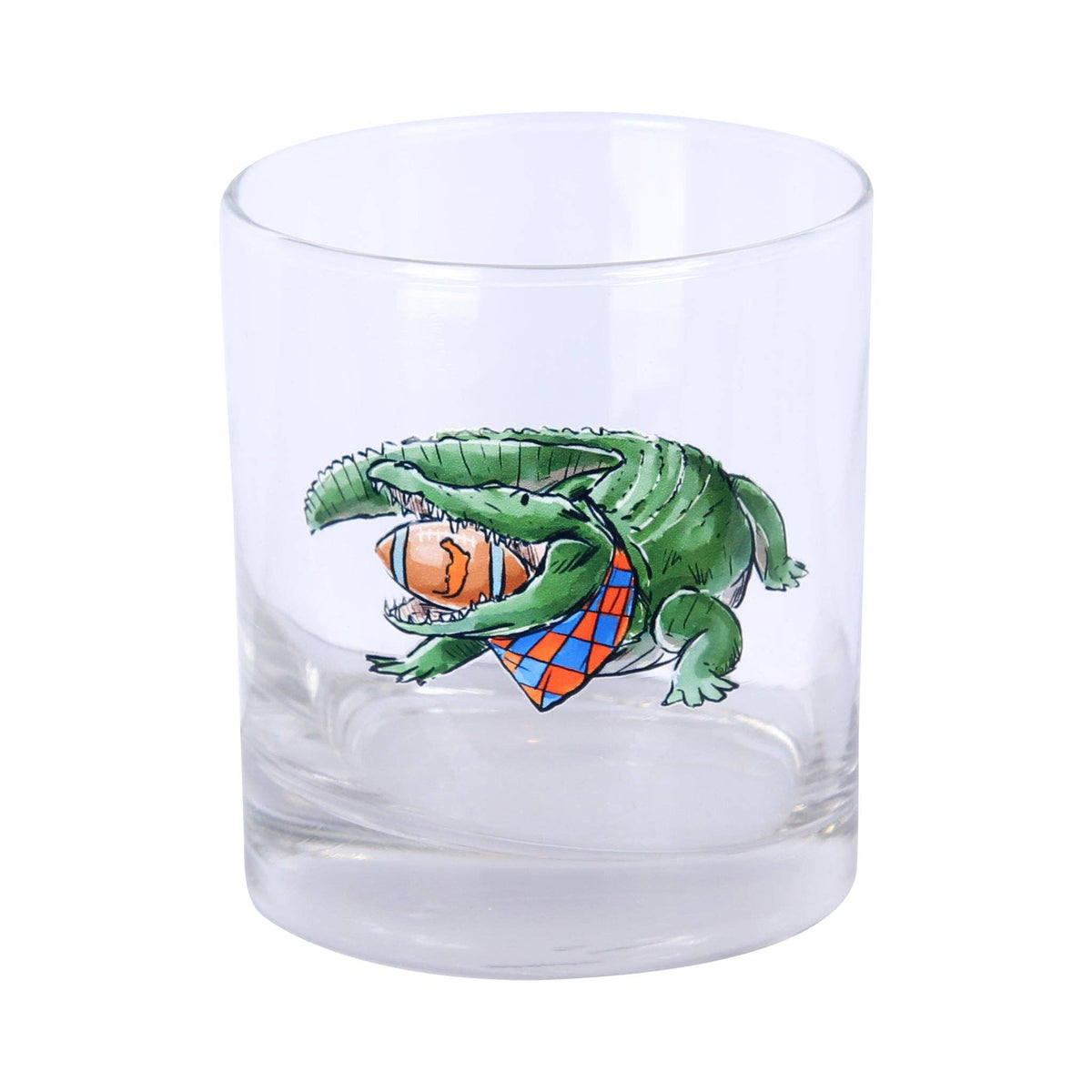 Gator with Football Rocks Glass