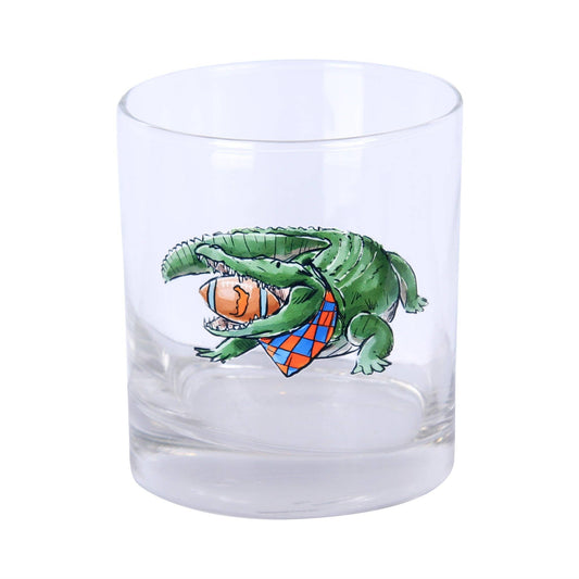 Gator with Football Rocks Glass