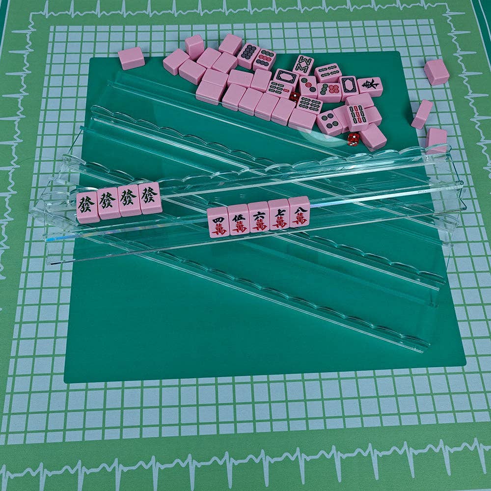 American Mahjong Racks Set–20" Acrylic Tile Racks & Pushers