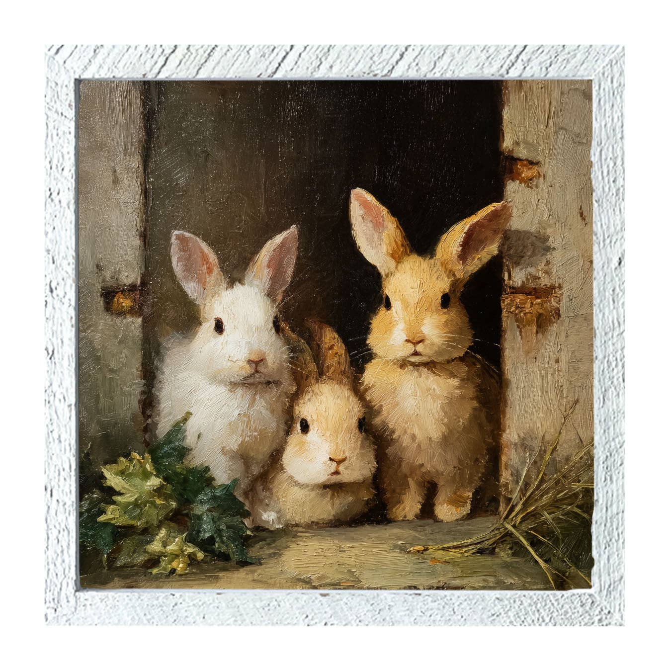 Three Rabbits in Doorway
