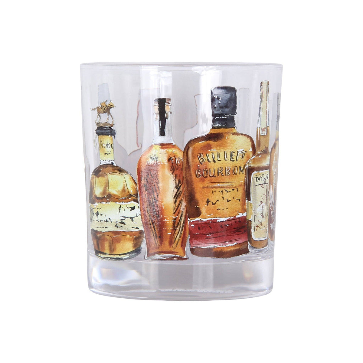 Bourbon Bottles Wrapped Rocks Glass