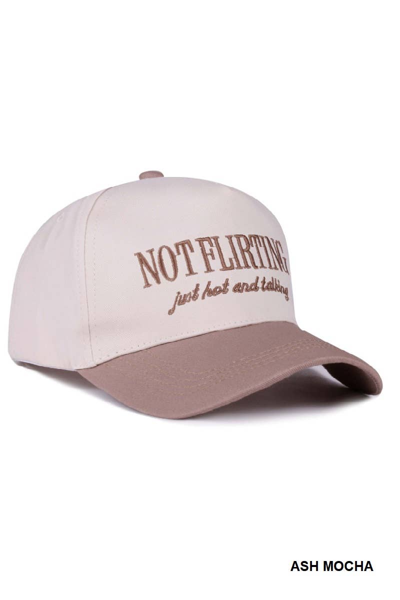 Not Flirting Just Hot and Talking Two Tone Canvas Cotton Cap