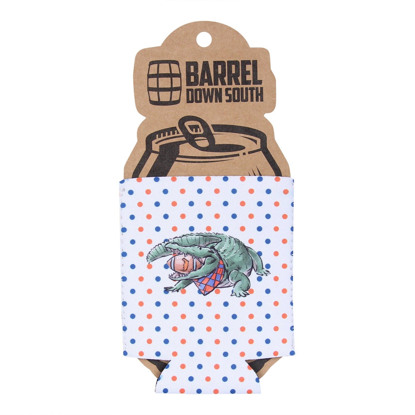 Polka Dot Alligator Can Cooler