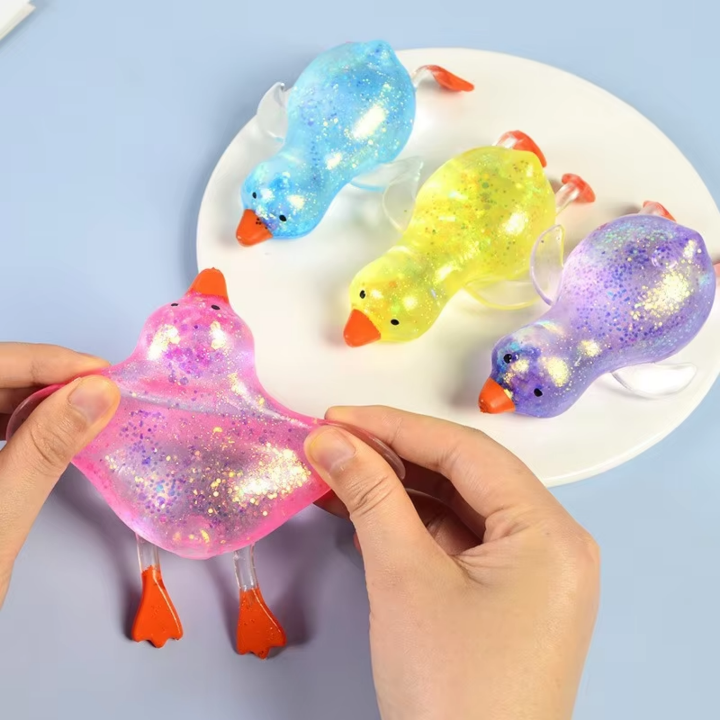 Ducks Glitter Sugar Squishy Fidget Kids  Toy- Assorted