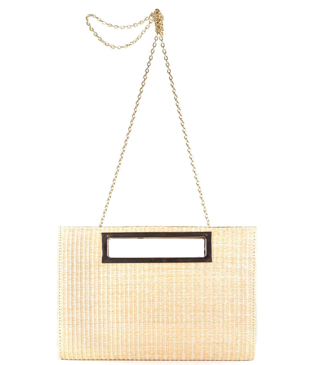 Chloe Clutch - Straw - Gold Charm - WS