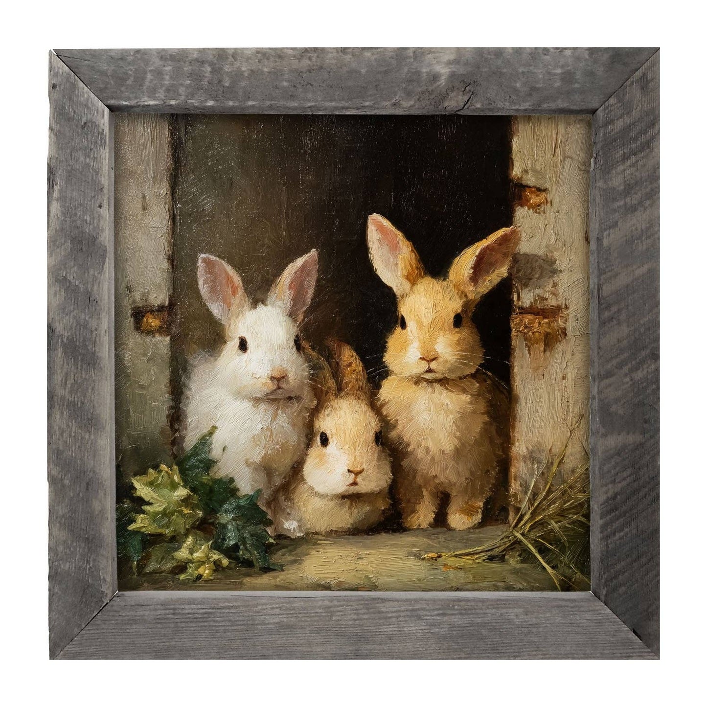 Three Rabbits in Doorway