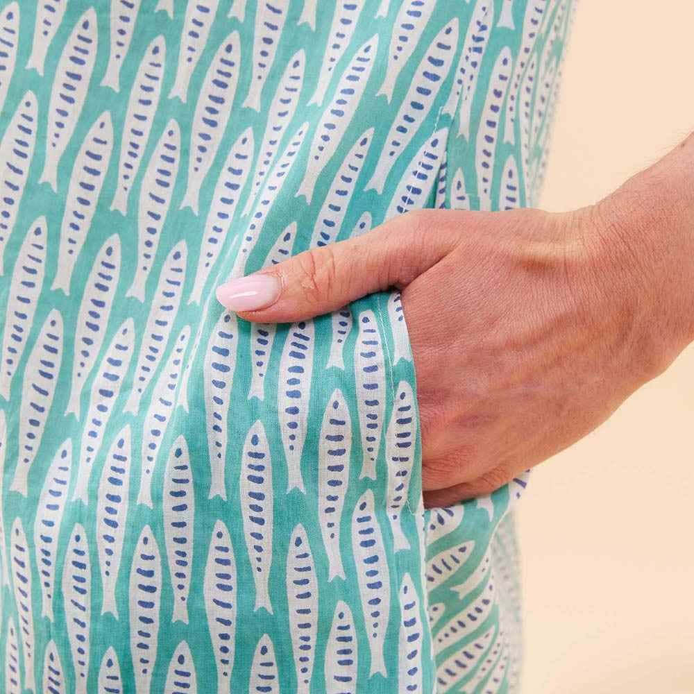 Sardina Ocean Cotton Button Down Beach Tunic
