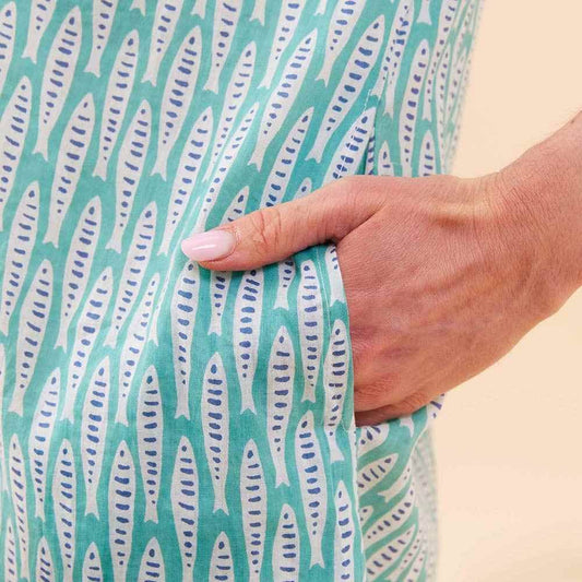 Sardina Ocean Cotton Button Down Beach Tunic