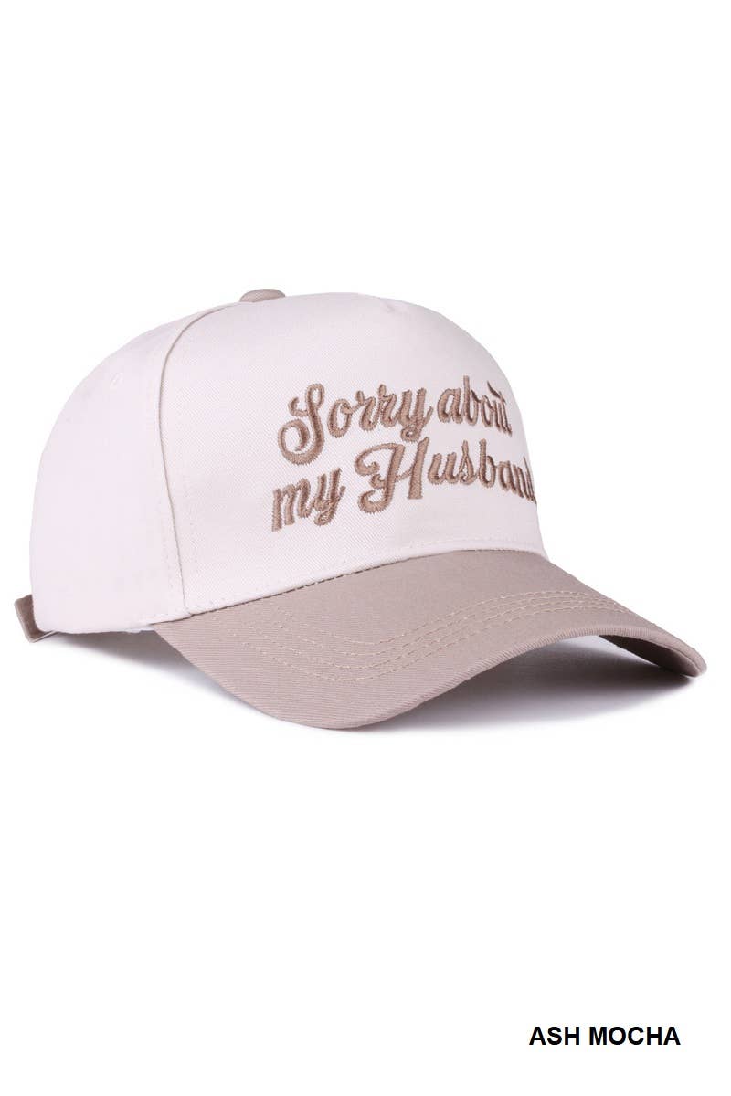Sorry About My Husband Two Tone Canvas Cotton Cap
