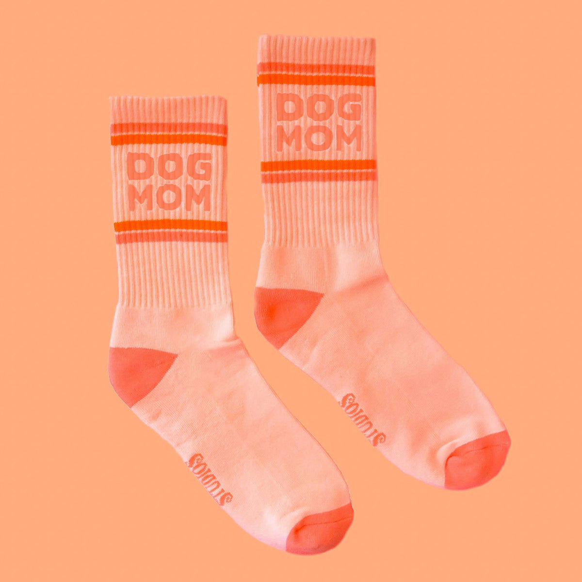 Dog Mom Striped Ribbed Crew Socks