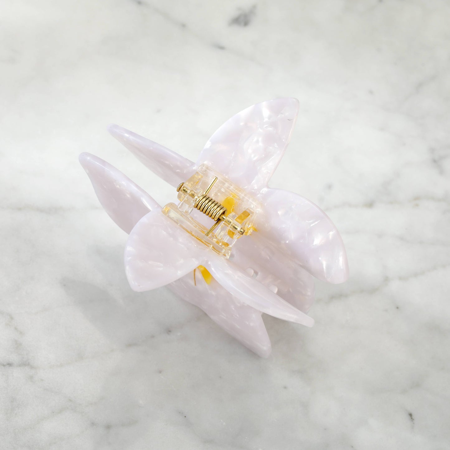 Eco-Friendly Plumeria Frangipani Hair Clip Claw, White