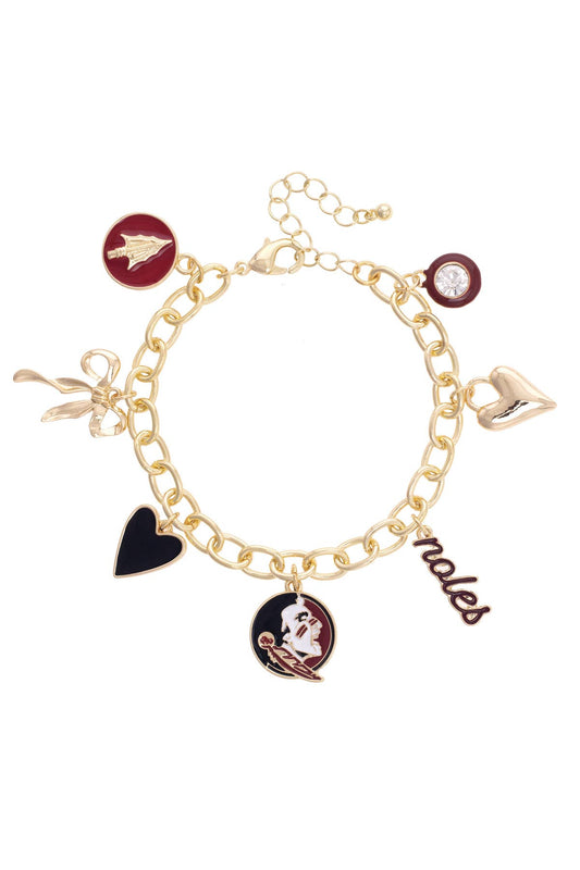Florida State Seminoles Enamel Icons Charm Bracelet