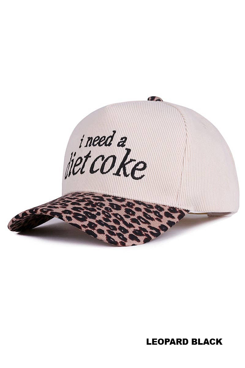 I Need A Diet Coke Two Tone Lettering Trucker Hat Cotton Cap