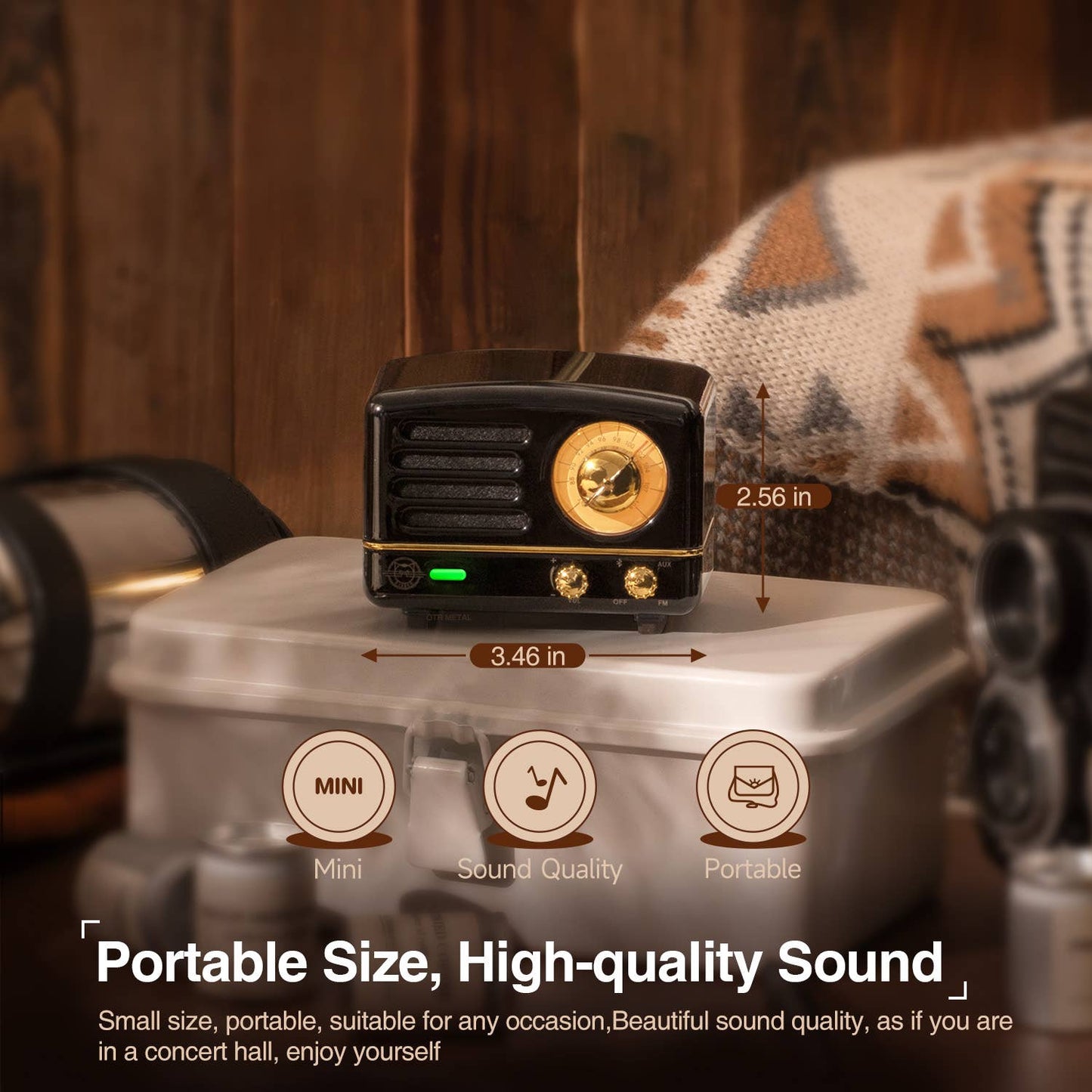 MUZEN OTR Metal Wireless Portable FM Radio Bluetooth Speaker