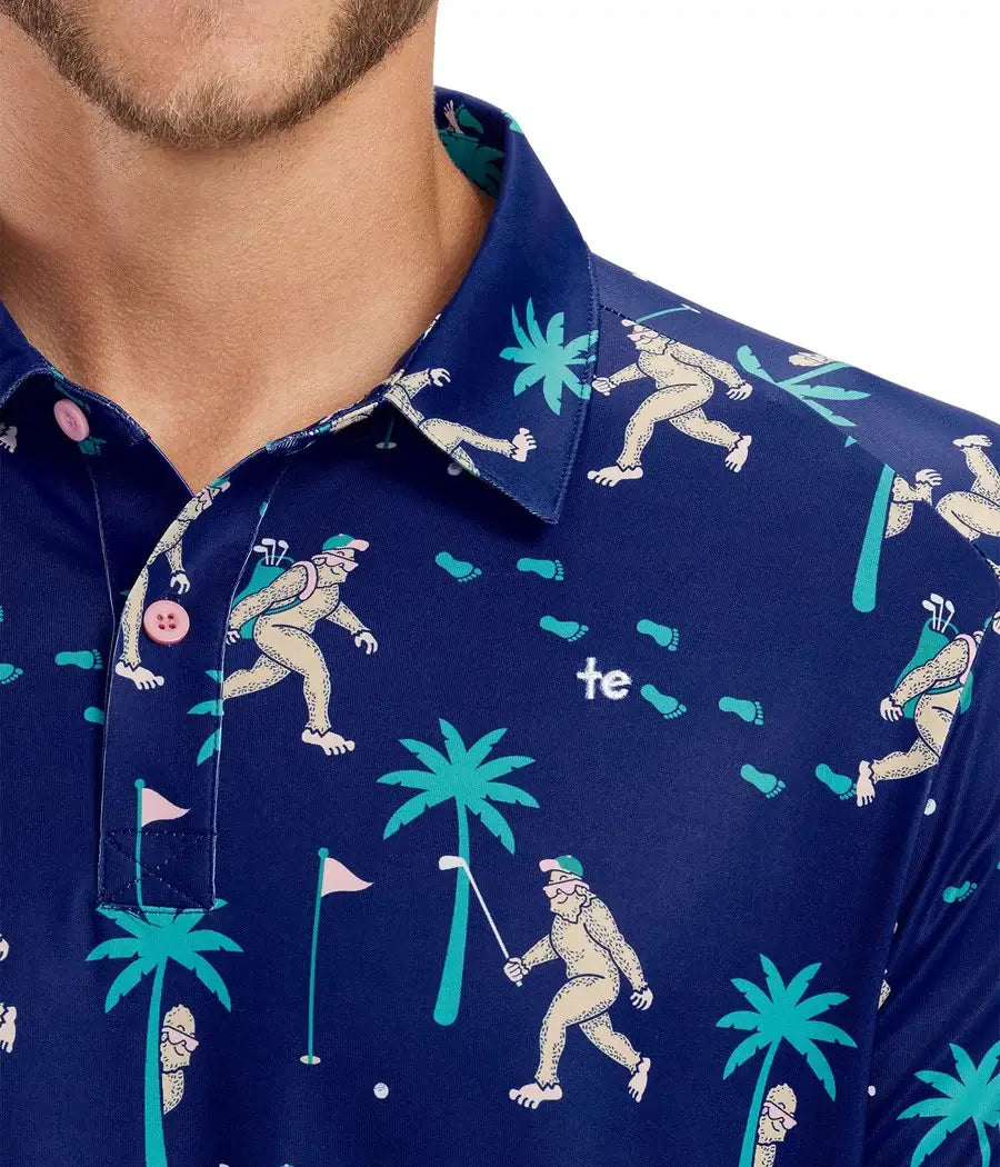Bigfoot Bogey Men's Golf Polo - Fun Sasquatch Golf Shirt