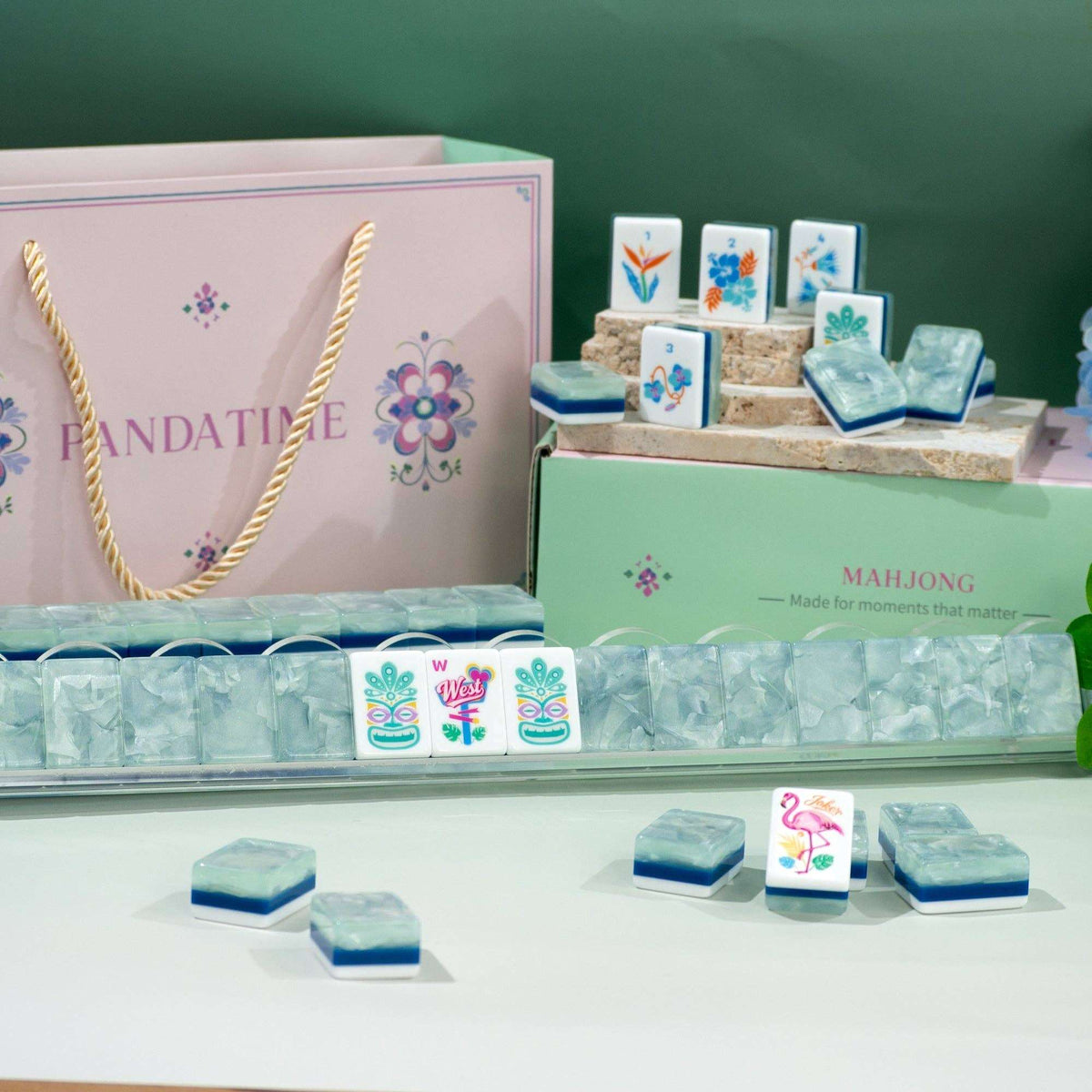 Palm Beach Mahjong Set - Moonstone Pearl