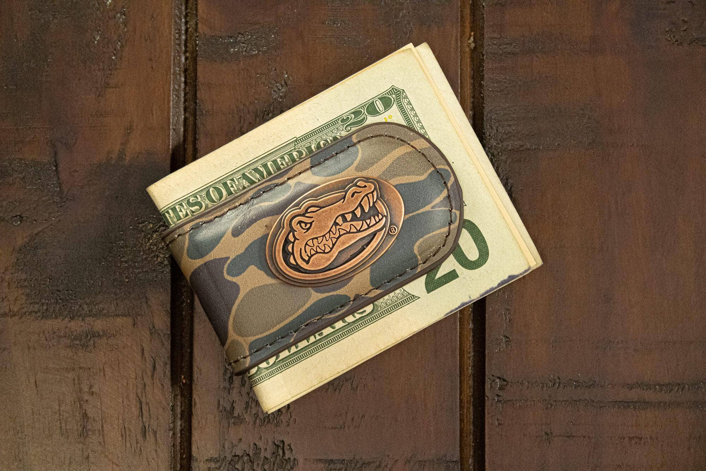 Florida Gators Camo Leather Money Clip.