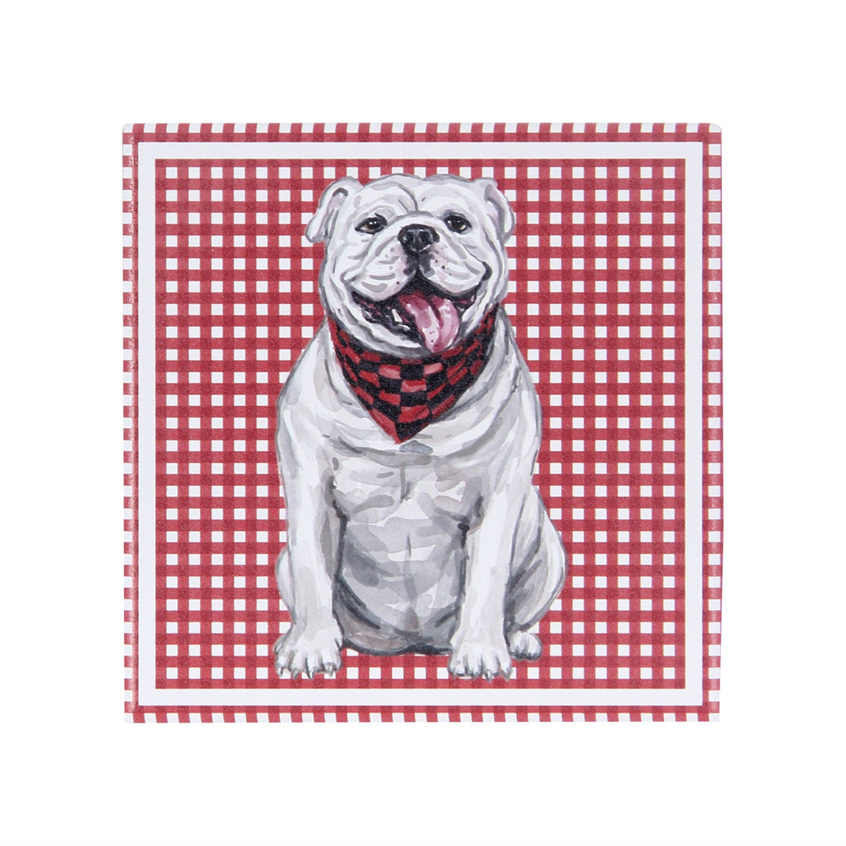 Watercolor Bulldog Ceramic Coaster