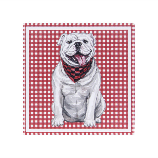 Watercolor Bulldog Ceramic Coaster