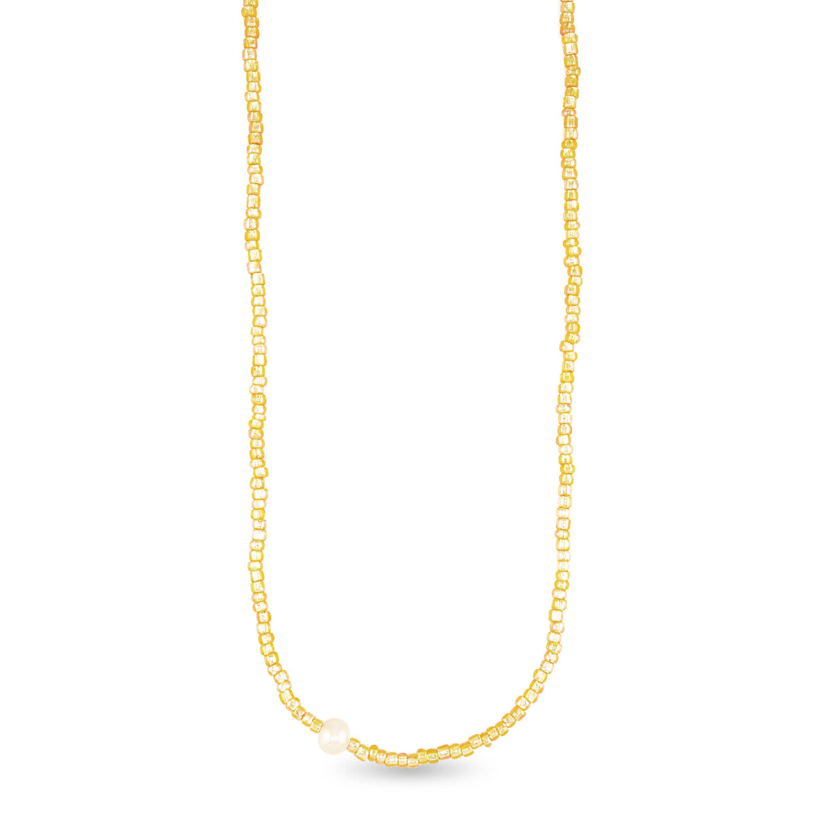 Gold Bead with Pearl Necklace