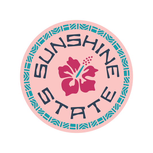 HIBISCUS ROUND STICKER