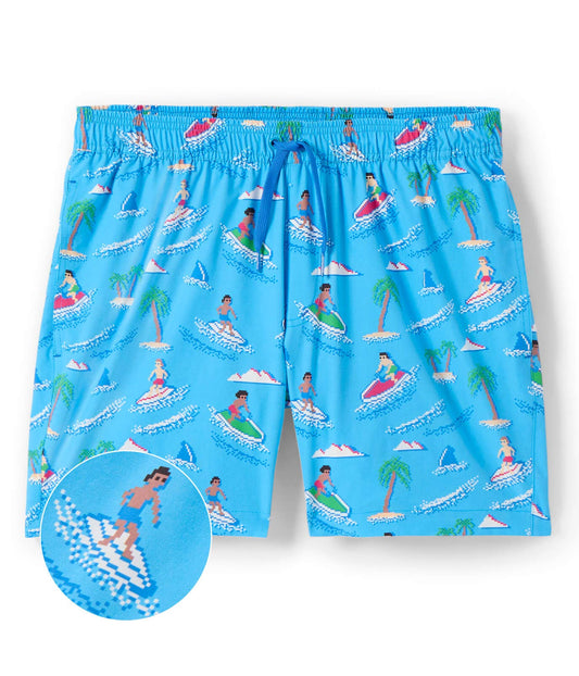 Aquaholic Men's Stretch Swim Trunks - 6" Surfer Bathing Suit