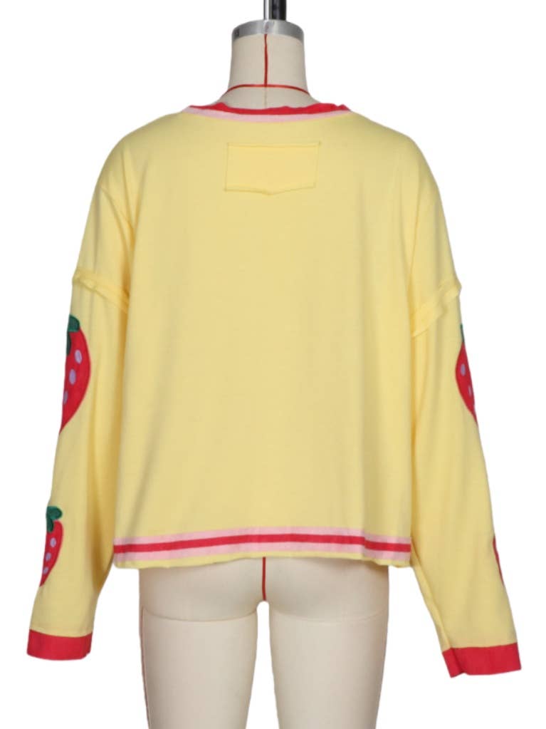 V day heart patch Relaxed fit crewneck long -sleeve shirt
