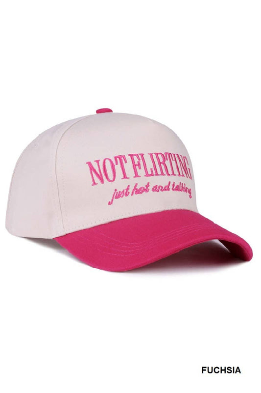 Not Flirting Just Hot and Talking Two Tone Canvas Cotton Cap