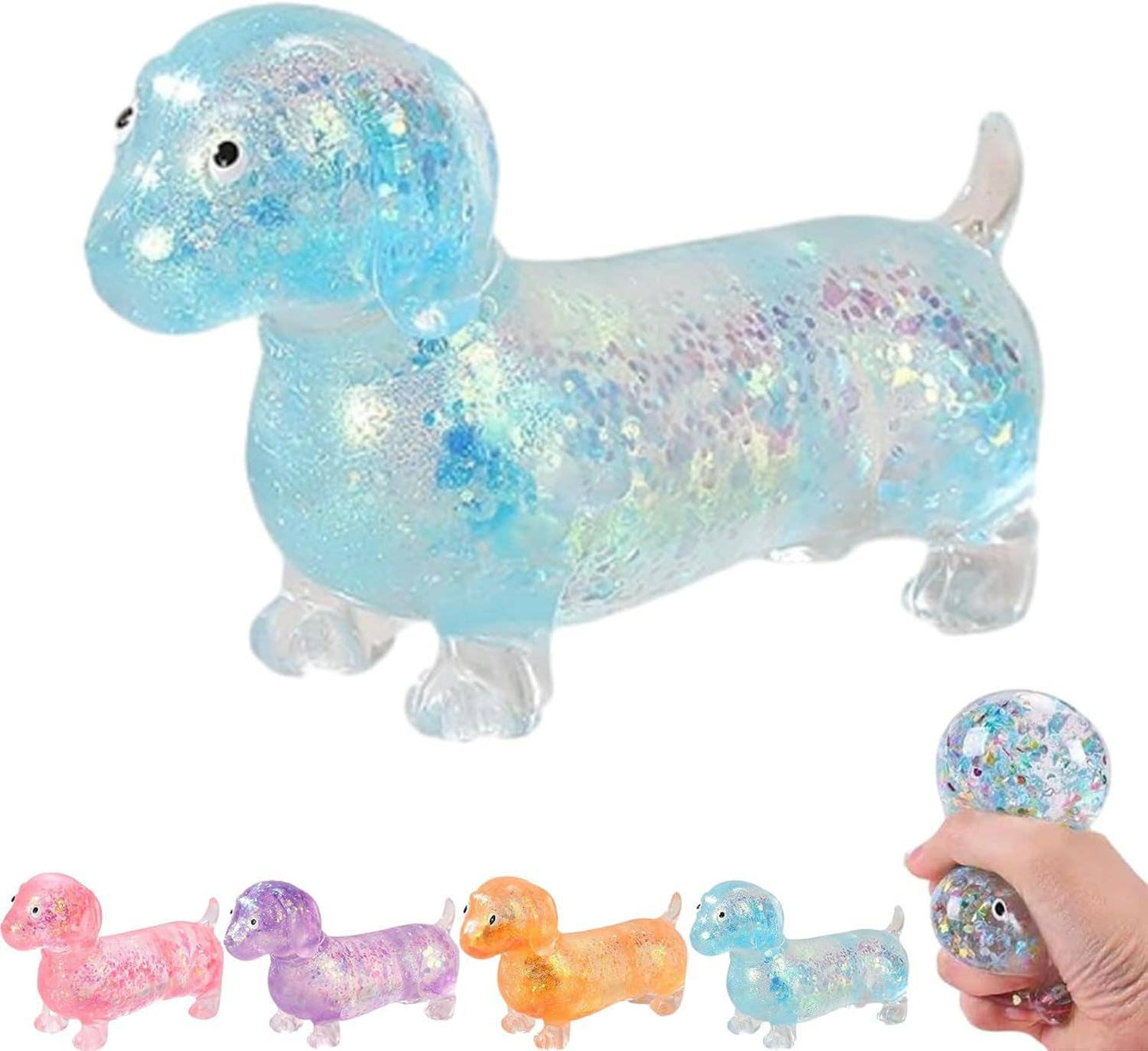 Glitter Dachshund Squeeze Stress Toys