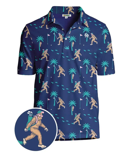 Bigfoot Bogey Men's Golf Polo - Fun Sasquatch Golf Shirt