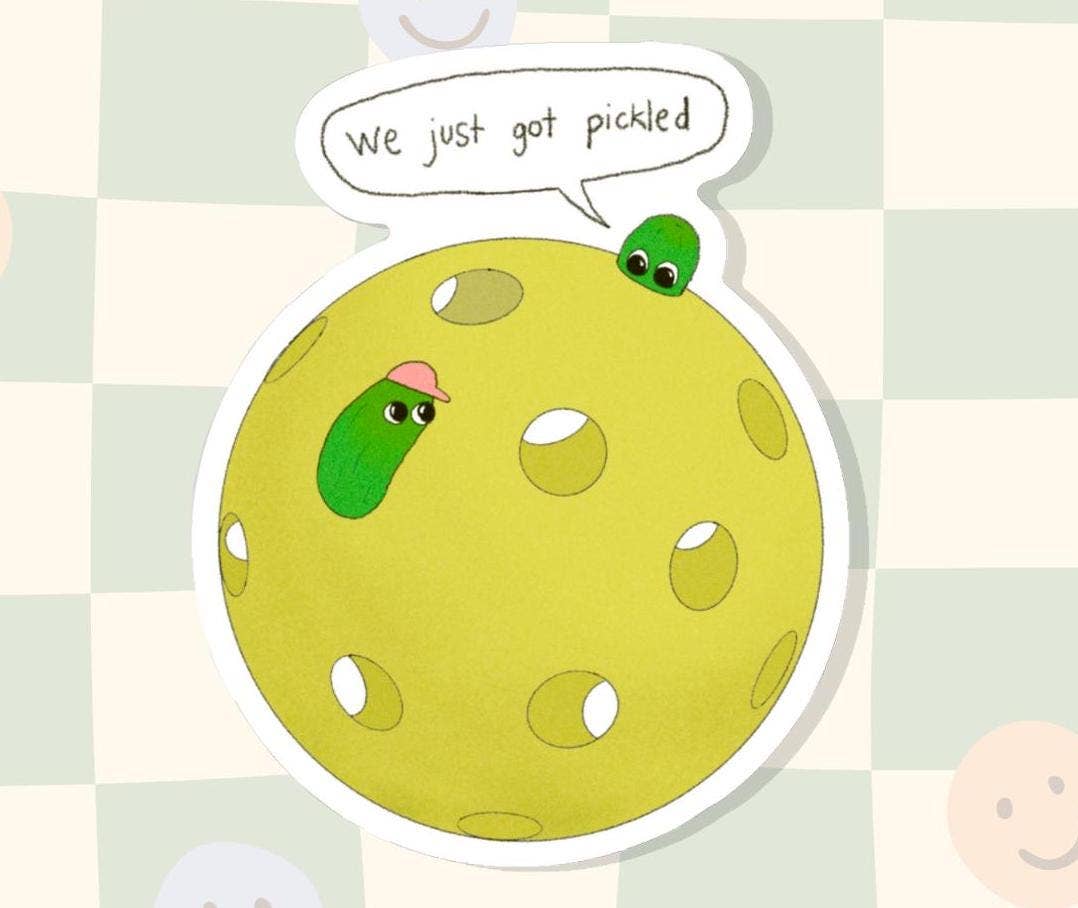 Pickles Pickled Pickleball Sticker