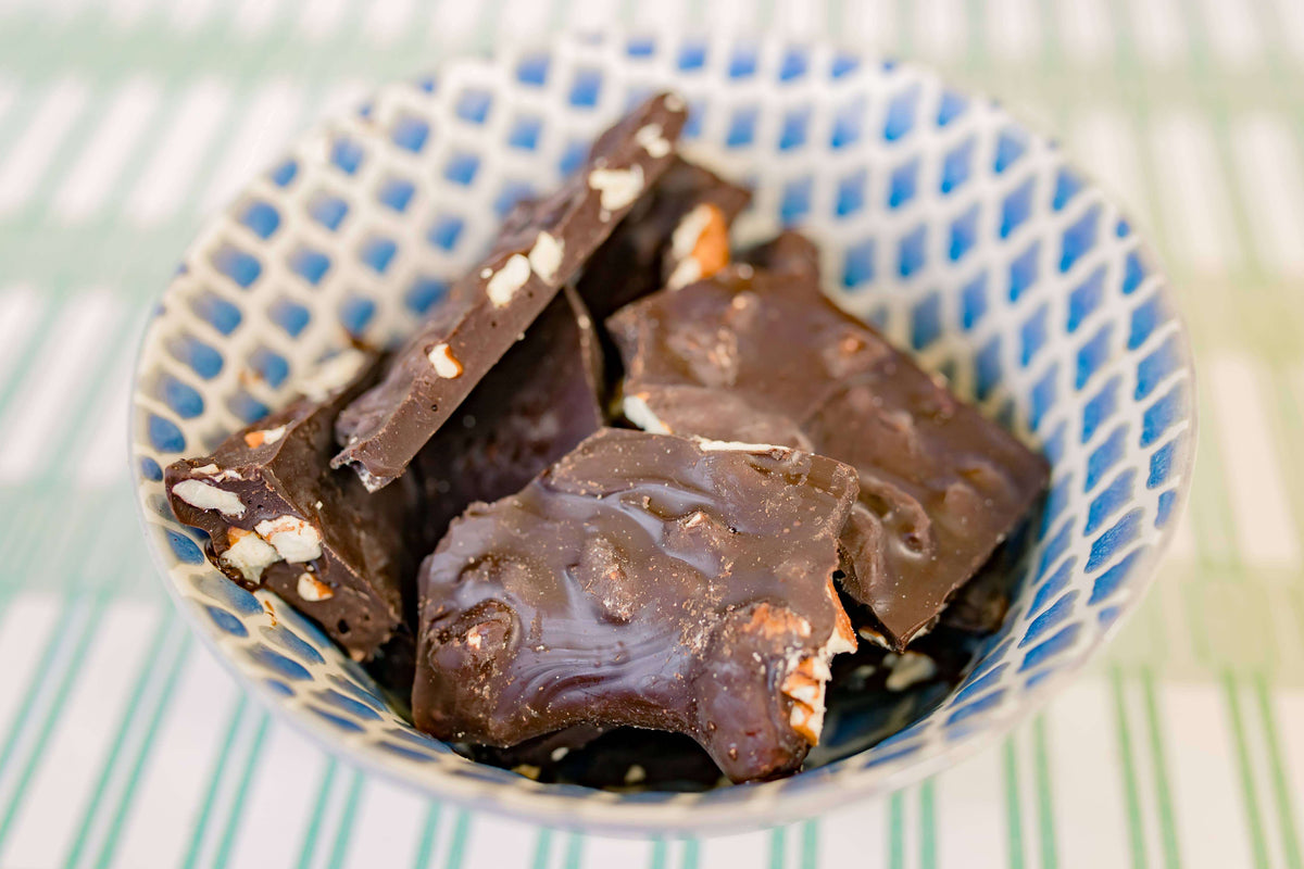Dark Chocolate Pecan Bark 8oz