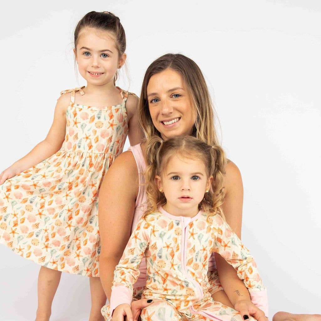 Sandy Seashells Beachy Kids Bamboo Sundress
