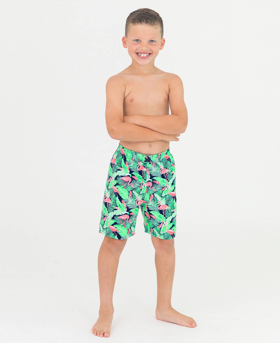 Boys Flamingo Frenzy Swim Trunks