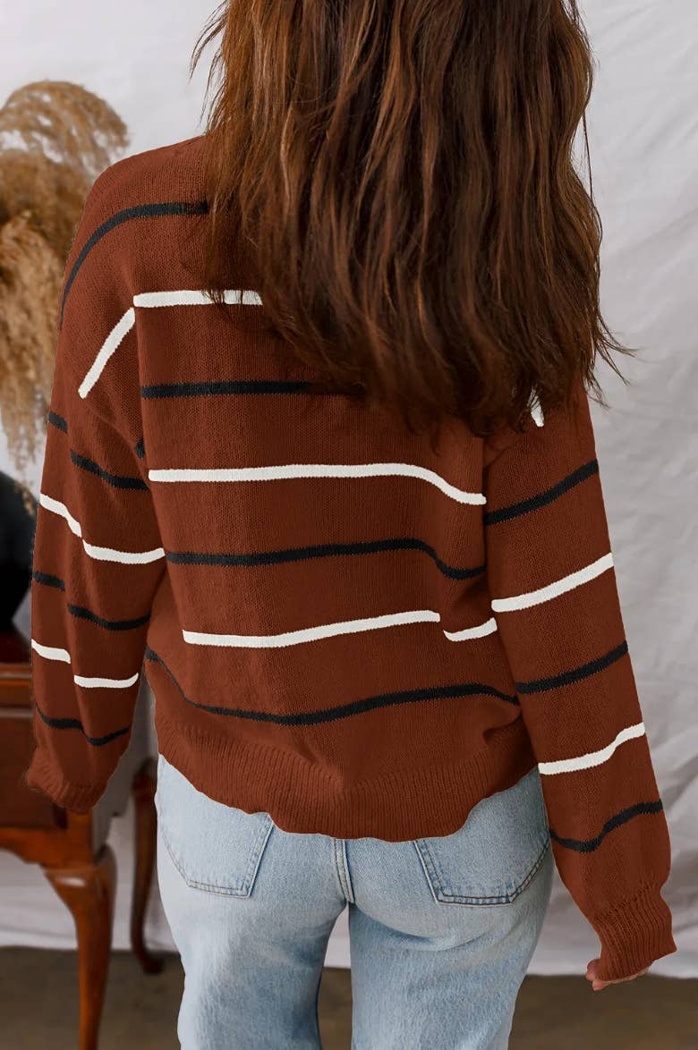 Effortless Colorful Striped Long Sleeve Sweater