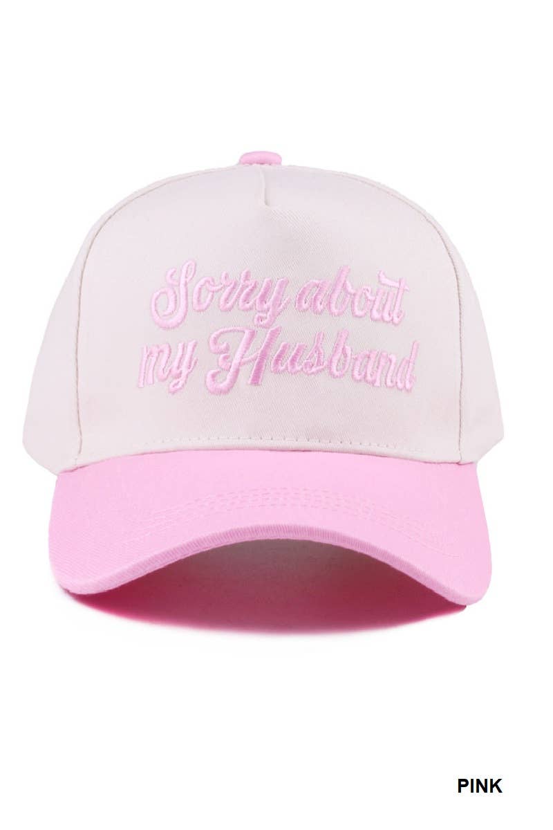 Sorry About My Husband Two Tone Canvas Cotton Cap