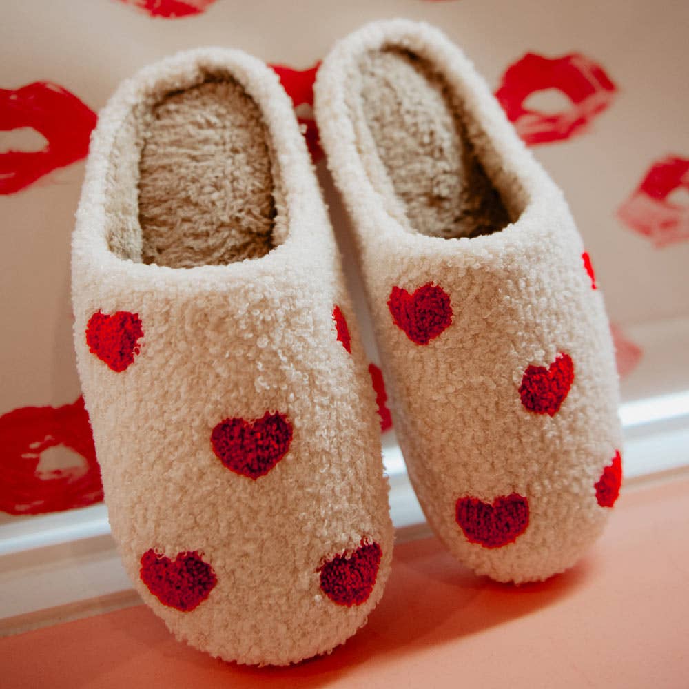 Hearts ALL OVER Patterned Slippers