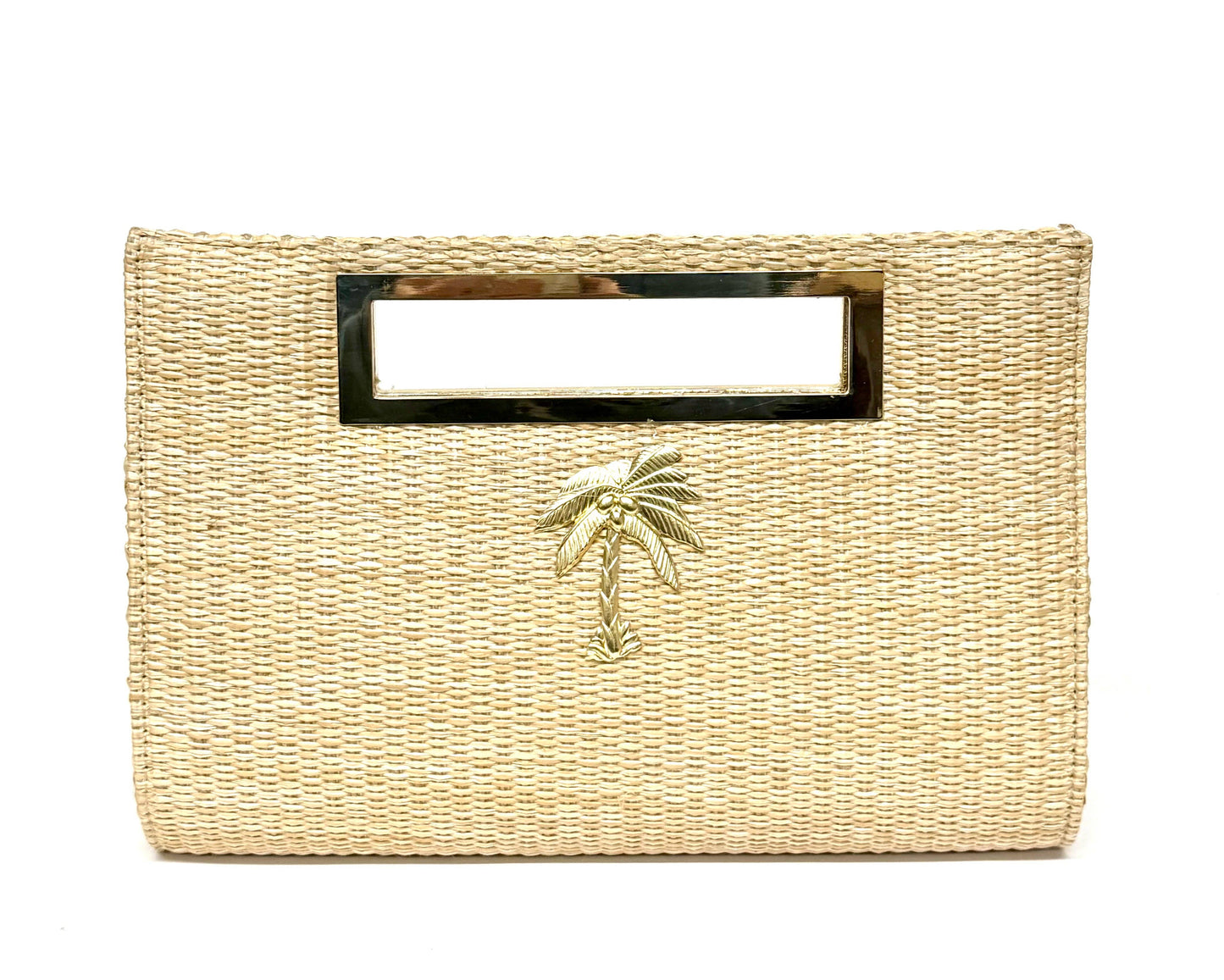 Chloe Clutch - Straw - Gold Charm - WS