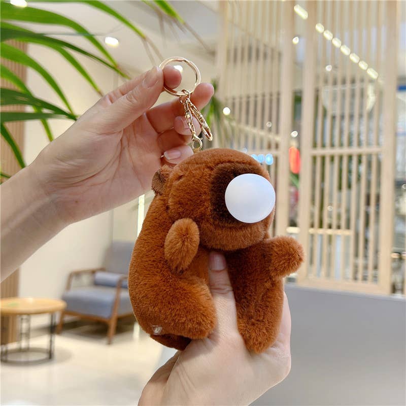 Cute Capybara Plush Keychain Bag Charm