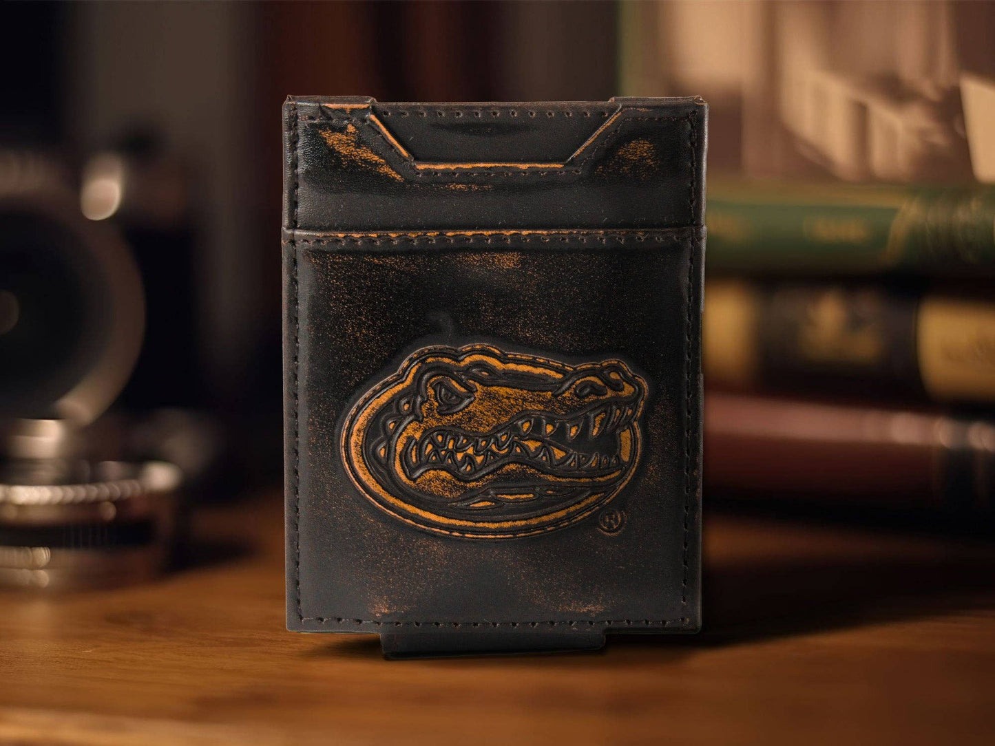 Florida Gators Burnished Leather Magnetic Front Pocket Wallet