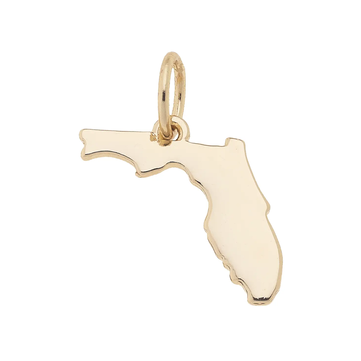 Florida Shaped State Charm in Shiny Gold