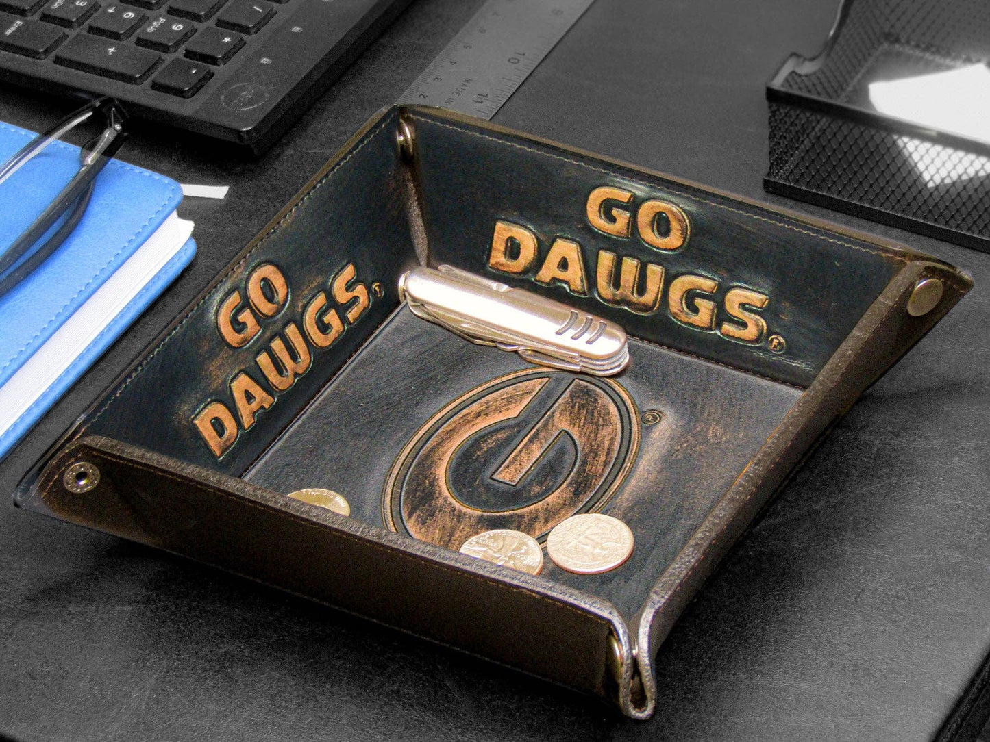 Georgia Bulldogs Men's Collegiate Leather Tray