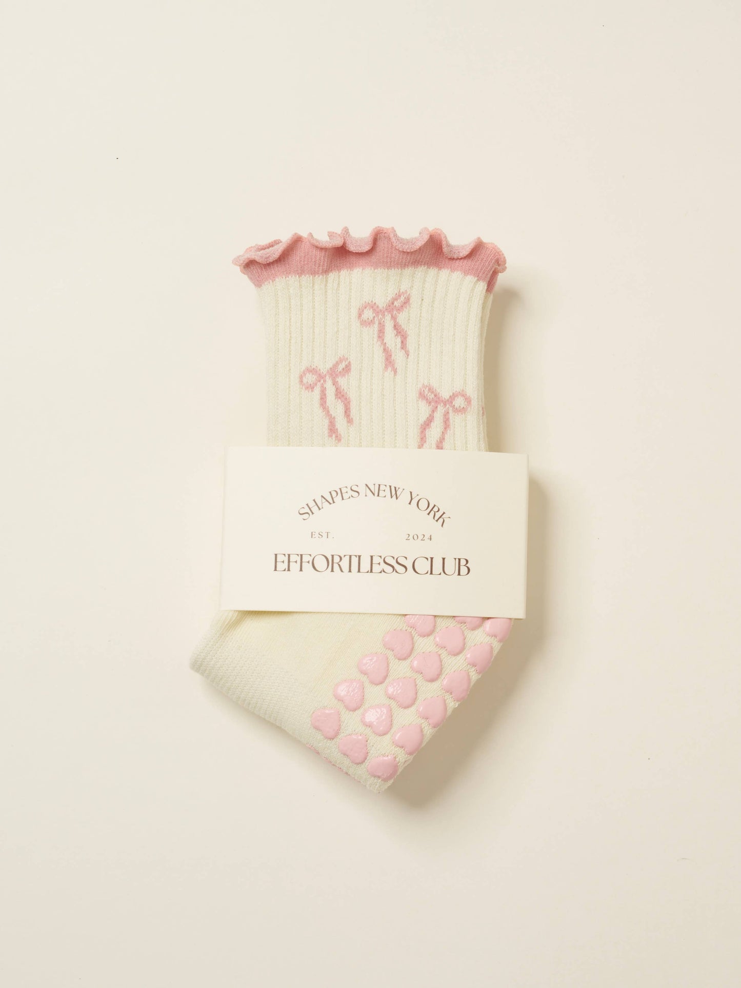 Bow Ruffle Grip Sock- Pilates Socks