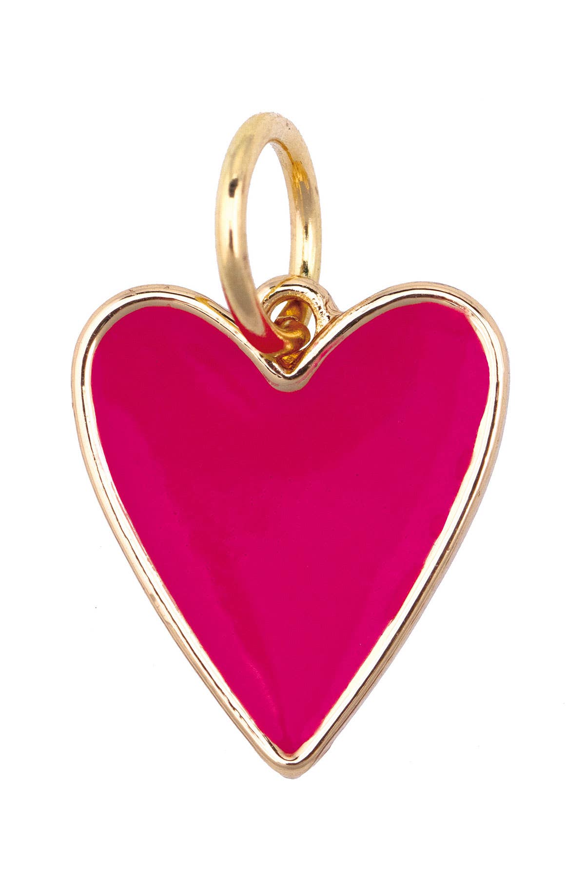 Enamel Heart Charm in Fuchsia